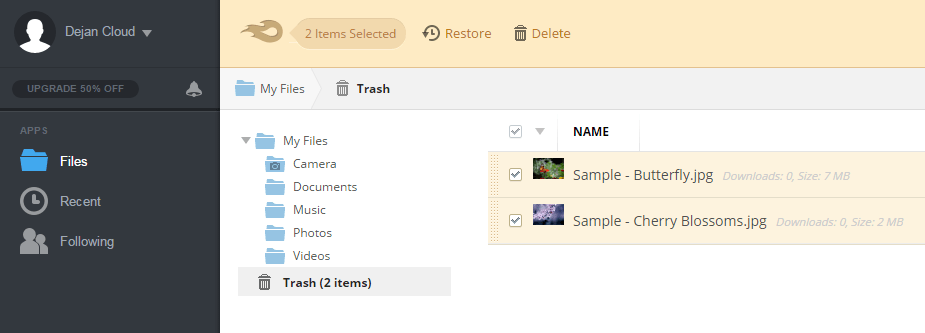 MediaFire Review Trash