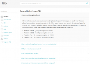 pCloud FAQ