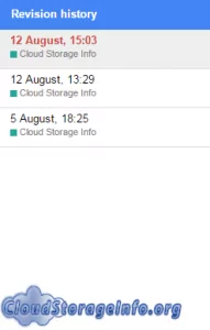 Google Drive Revision history