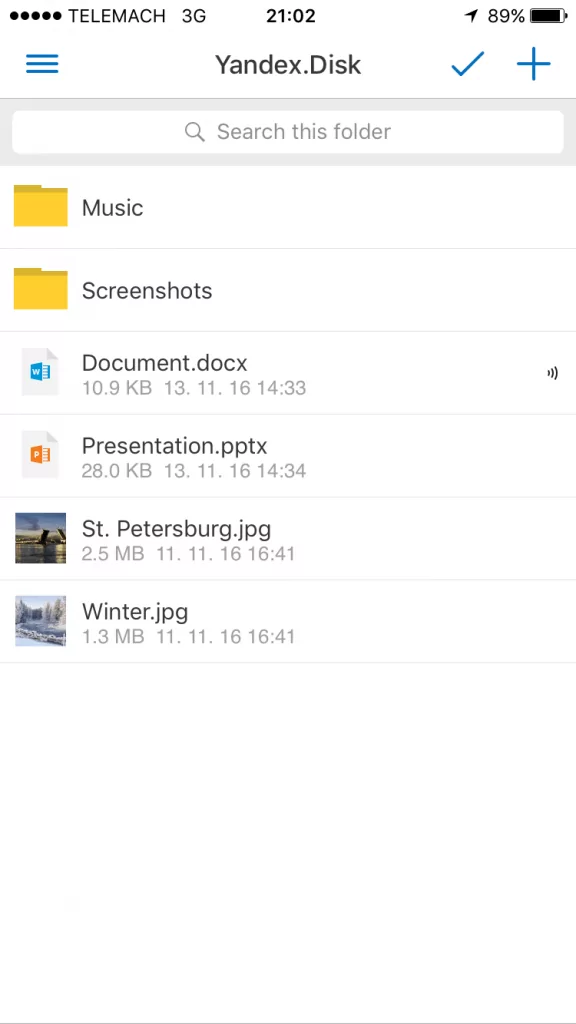 Yandex.Disk Review Mobile