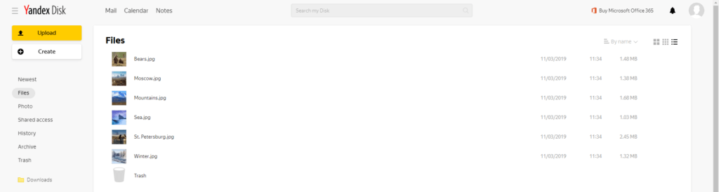 yandex.disk search