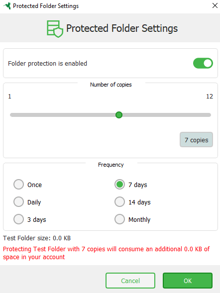 SugarSync Review Protected Folder Settings