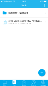 Sync.com application vault