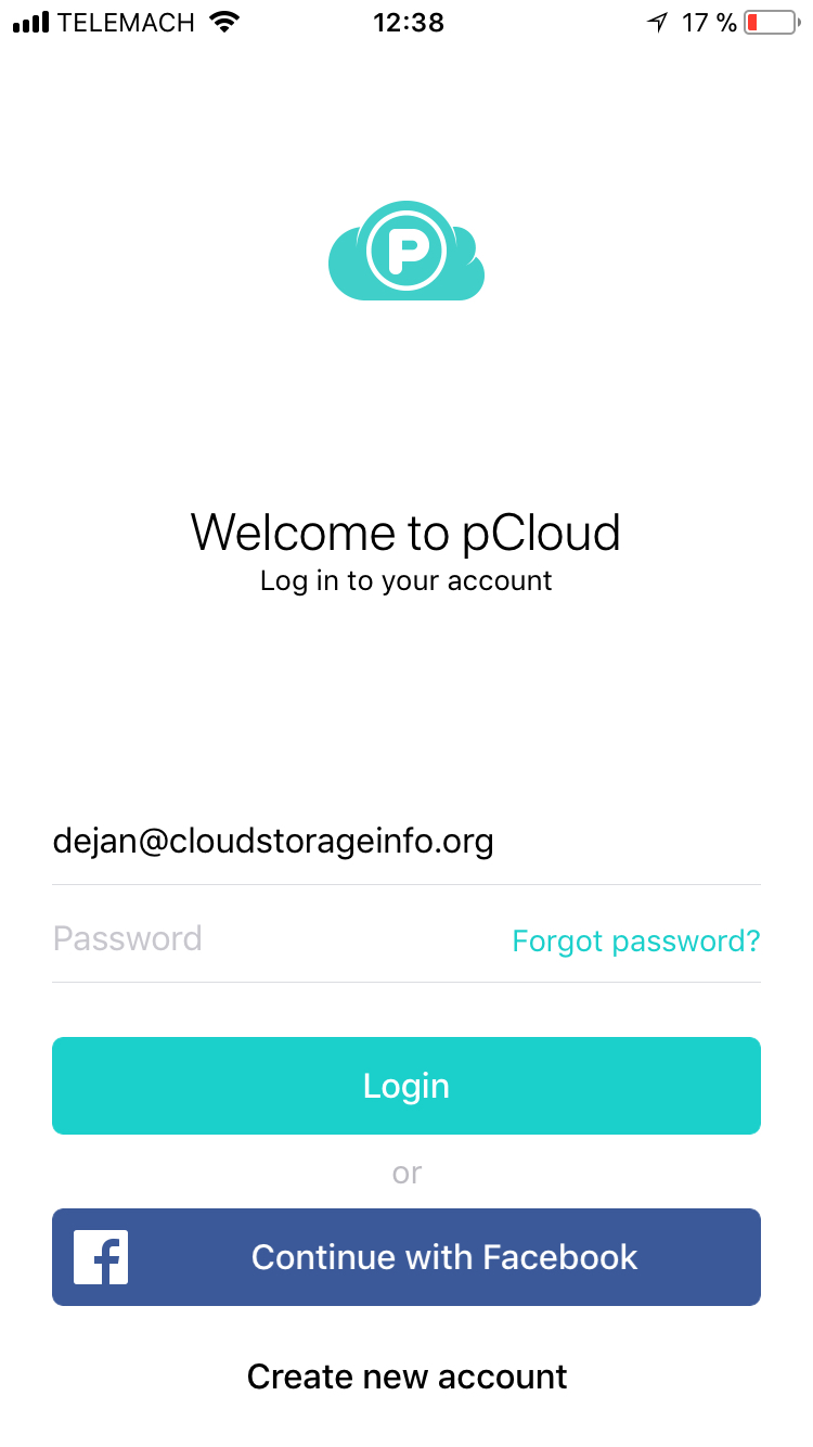 pcloud login