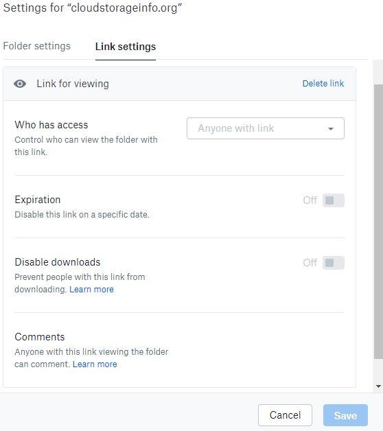 pCloud vs Dropbox Dropbox Share Settings