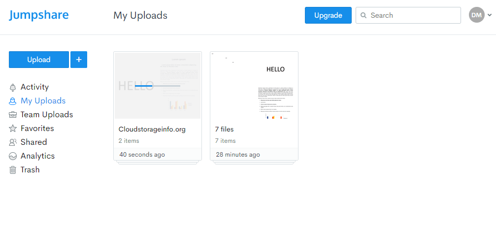 jumpshare upload problem