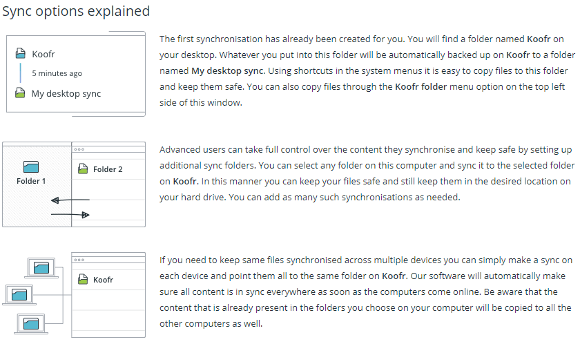 Koofr Review Sync Options Explained