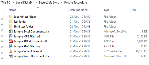 SecureSafe Review Desktop client folder