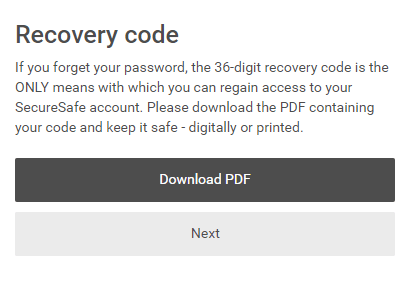 SecureSafe Review Recovery Code