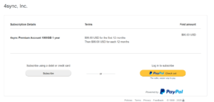 4Sync Review - Payment Options