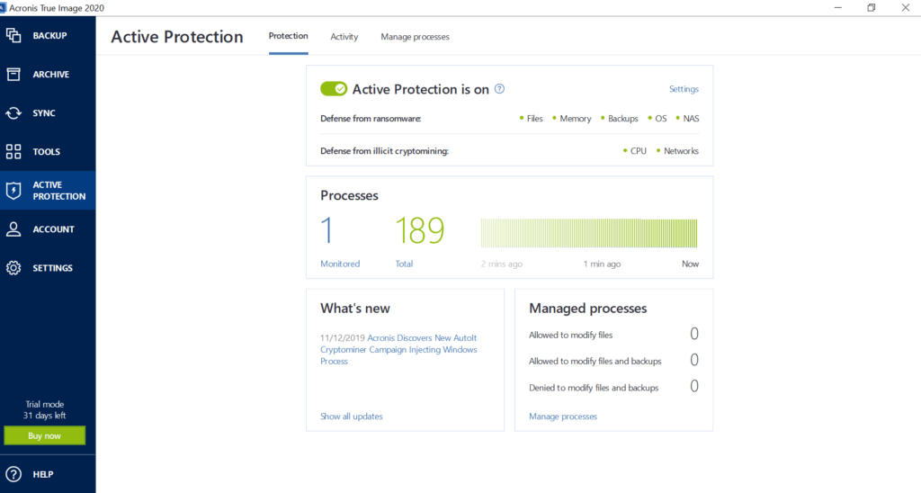 acronis true image 2020 active protection firewall ports