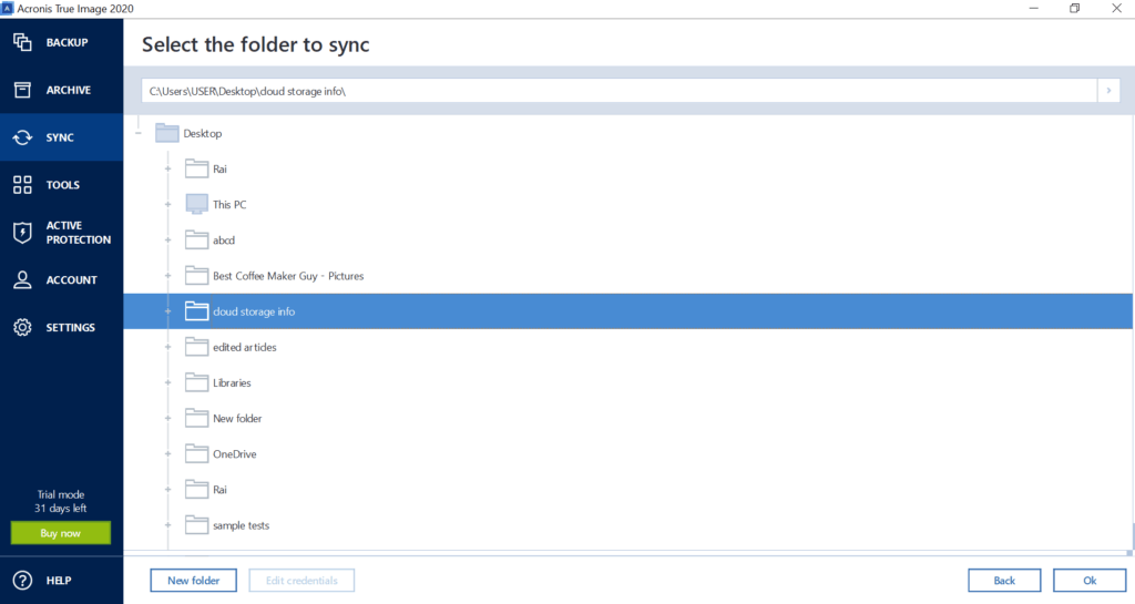 acronis true image file synchronization