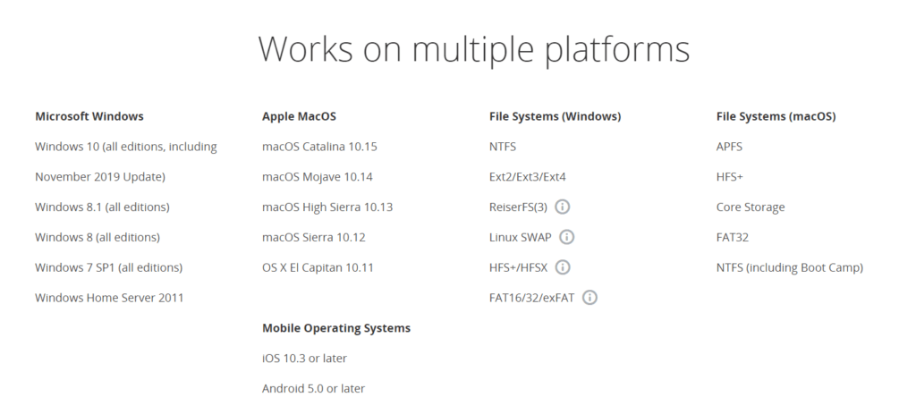 Acronis True Image Review - OS compatibility