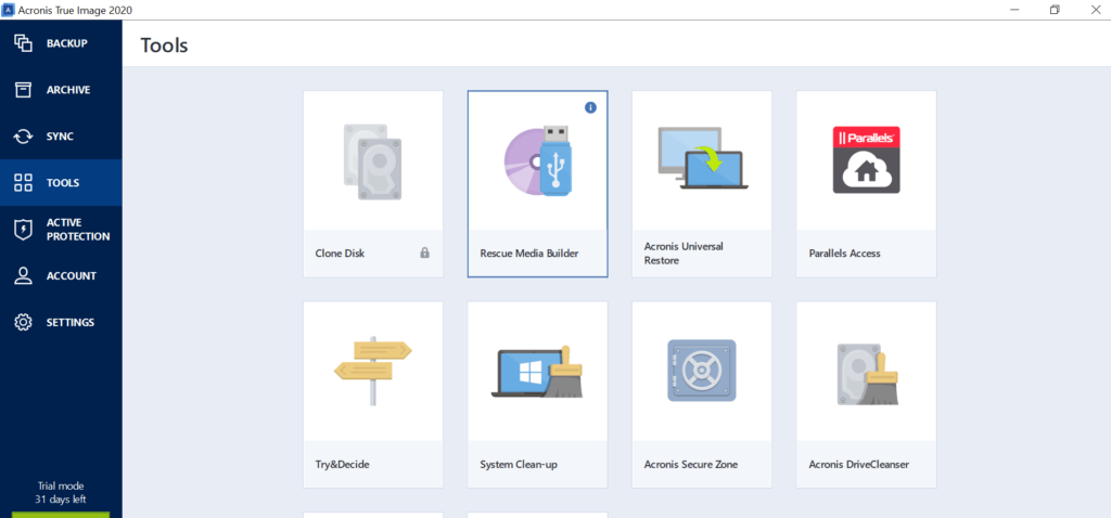 Acronis True Image Review - Tools