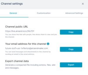 AirSend Review Channel Settings