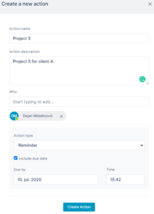 AirSend Review Create A New Action