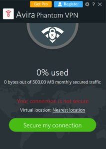 Avira Phantom VPN Review - Ease of Use 1