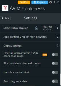 Avira Phantom VPN Review - Ease of Use 2