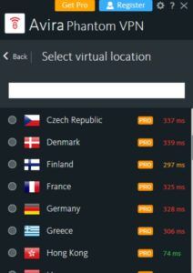 Avira Phantom VPN Review - Server 2
