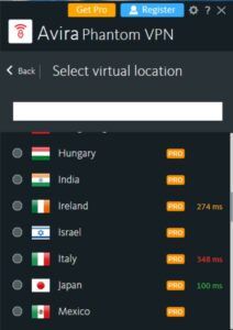 Avira Phantom VPN Review - Server 3