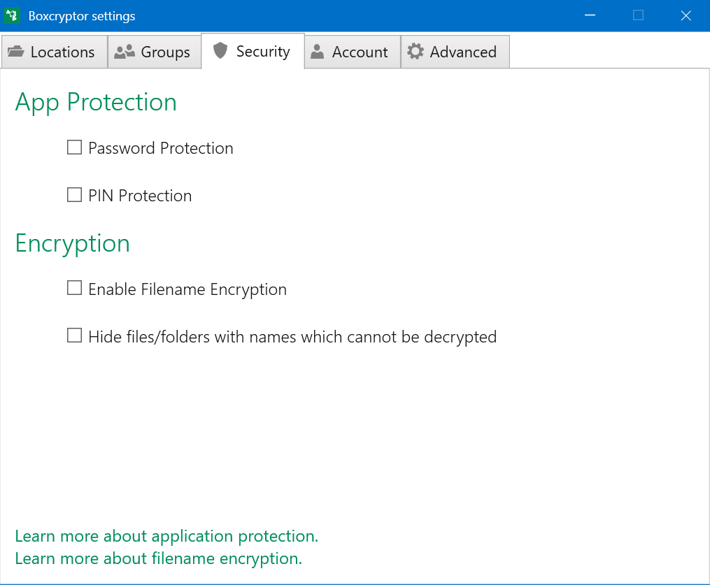 Boxcryptor filename encryption tools