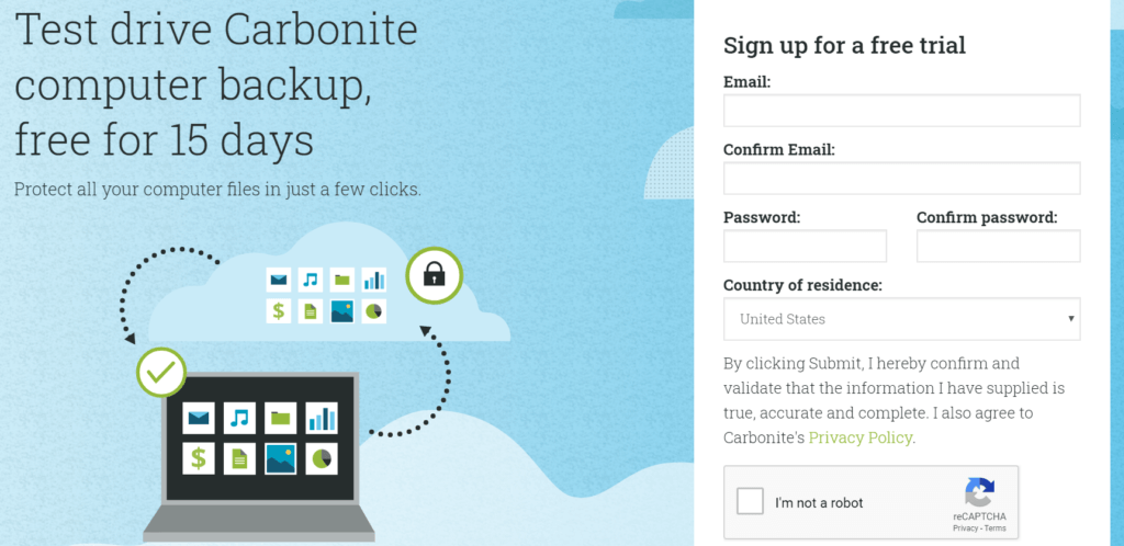 Carbonite Review - Registration 1