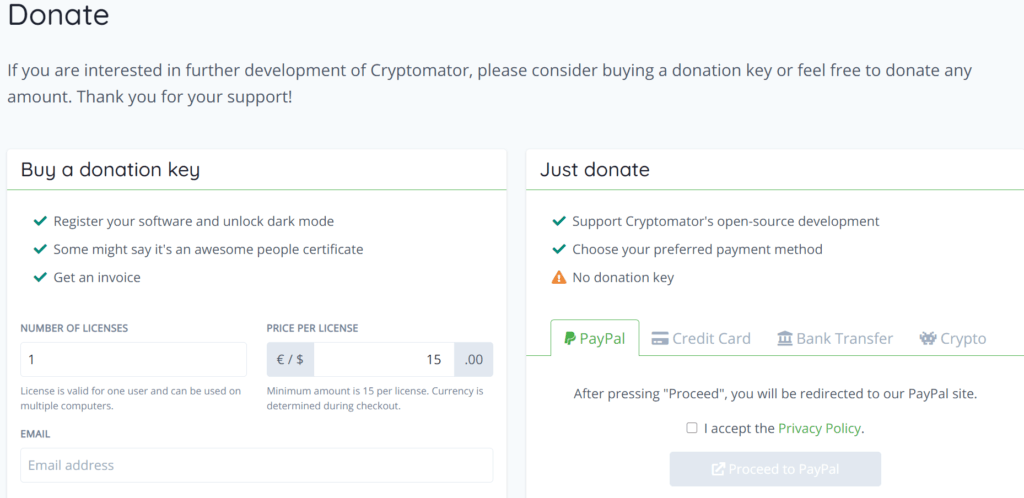 Cryptomator Review - Pricing 1