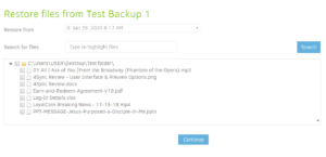 Duplicati Review - restoration 1
