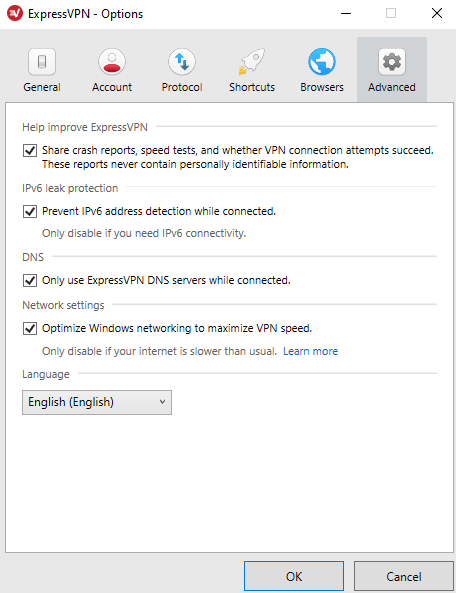 ExpressVPN Review Advanced Options