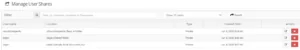 FileCloud Review Manage user shares