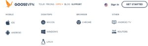 GOOSE VPN Review - Ease of use 1