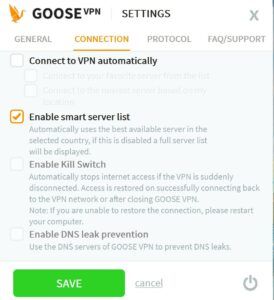 GOOSE VPN Review - Features 1