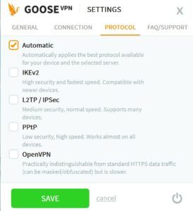 GOOSE VPN Review - Security 1