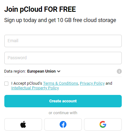 How To Use pCloud Register Screen