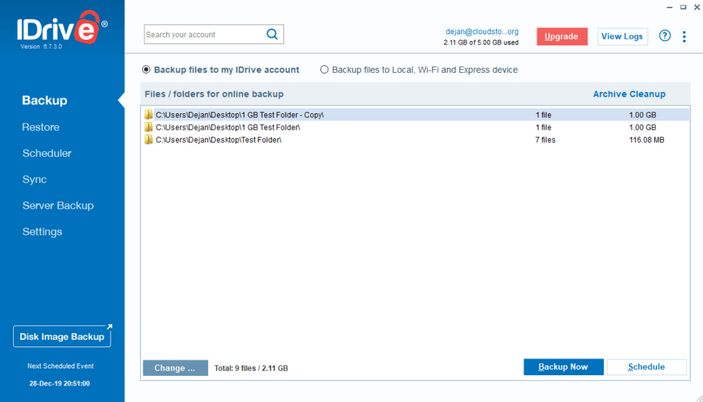 idrive synology backup