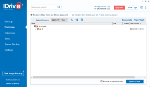 IDrive Review Restore