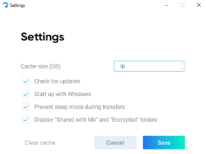Icedrive Review Client Settings