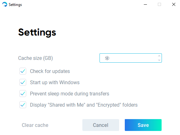 Icedrive Review Client Settings