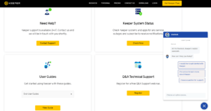 Keeper Review - Online Support 1