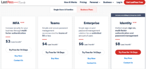 LastPass Review - Pricing 2