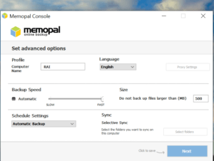 Memopal Review - Backup 2
