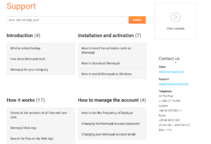 Memopal Review - Online Support 2