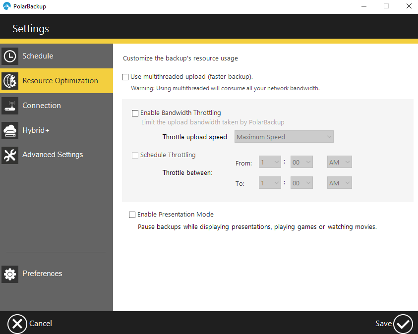 Polar Backup Review Resource Optimisation