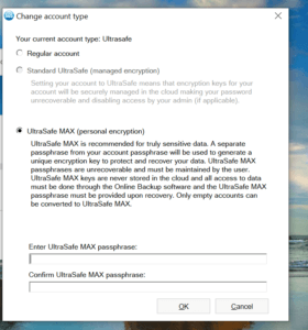 SOS Online Backup Review - Change Account Type