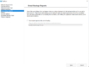 SOS Online Backup Review - E-mail Backup Reports