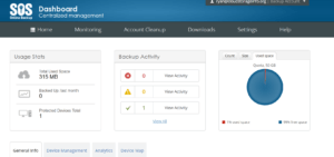 SOS Online Backup Review - Online Dashboard 2