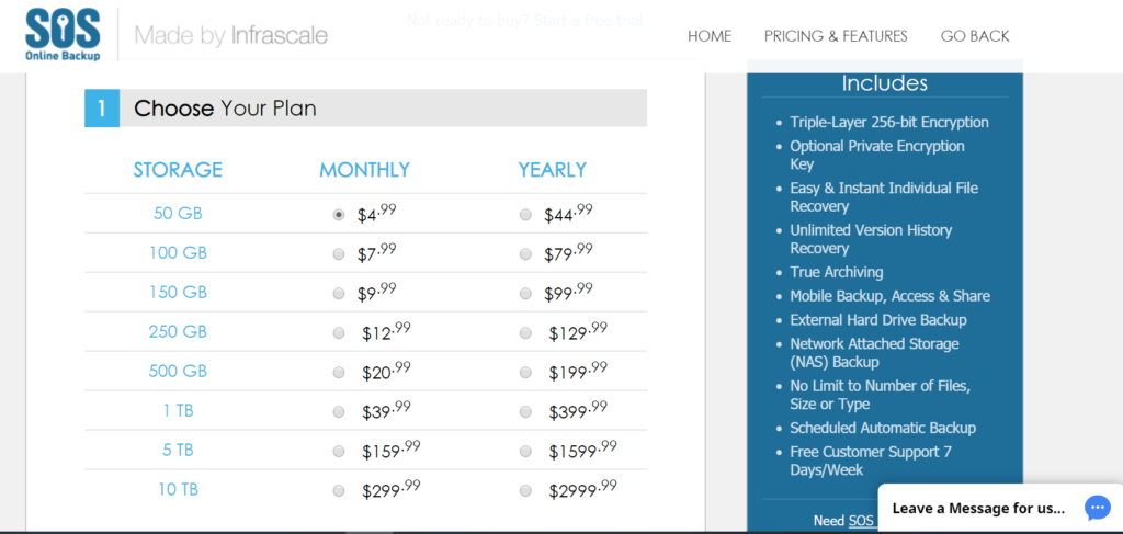 sos online backup schedule backup