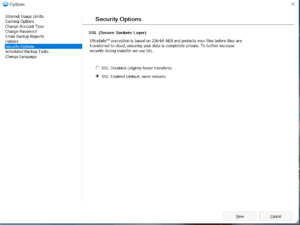 SOS Online Backup Review - Security Option 2