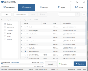 SpiderOak Review - backup 3