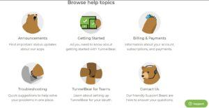 TunnelBear VPN Review - Support 1